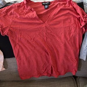 Wrangler Polo T-Shirt in Orange Red Short Sleeve